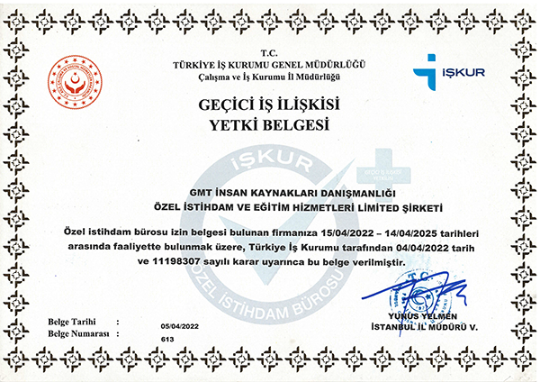 ÖİB Geçici İş İlişkisi Yetki Belgesi